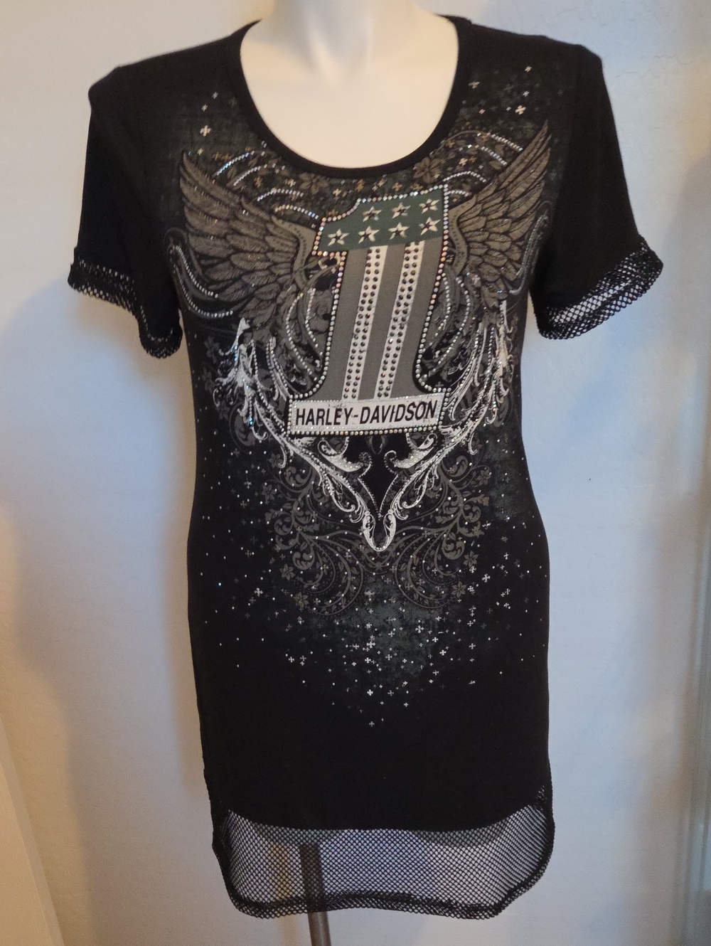 Harley-Davidson Black and Silver Winged Shield Graphic Dress